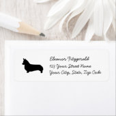 Corgi Silhouette Retouradres Labels - schattige ho (Insitu)