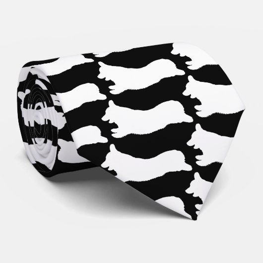 Corgi Silhouette - Running Stropdas (Opgerold)