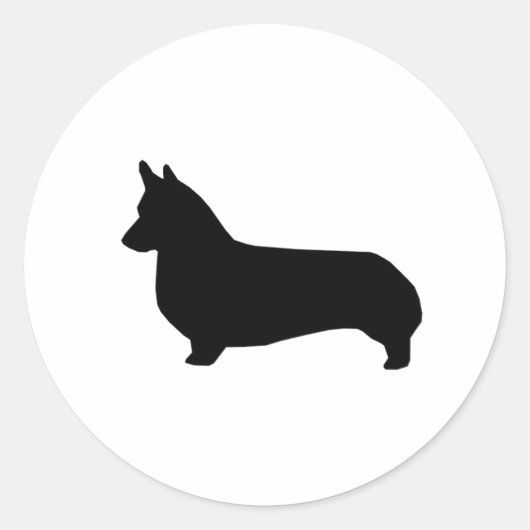 Corgi Silhouette Sticker - schattig corgi design (Voorkant)