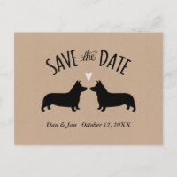 Corgi Silhouettes Wedding Save the Date