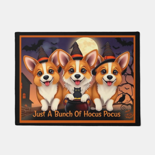 Corgi Sisters Just A Bunch Of Hocus Pocus Deurmat (Voorkant)