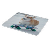 corgi skateboarden wintertijd snijplank (Hoek)