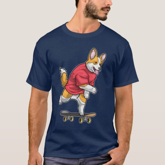 Corgi Skater Skateboard T-shirt (Voorkant)