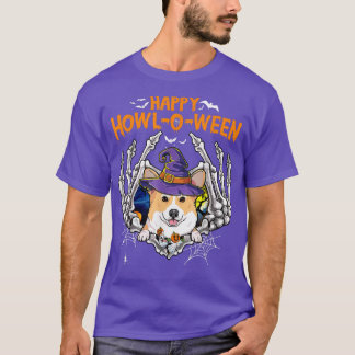 Corgi Skeleton Heart Happy HowlOWeen Costume T-shirt