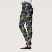 Corgi Sneeuw Arrenslee Kerst Decoratie Leggings (Links)