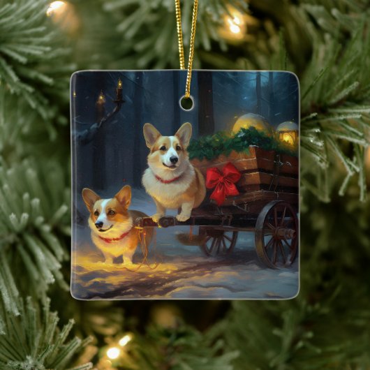 Corgi Sneeuw slee Kerst Decoratie (Boom)