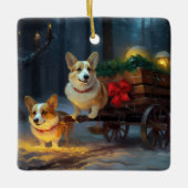 Corgi Sneeuw slee Kerst Decoratie (Voorkant)