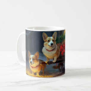 Corgi Sneeuw slee Kerst decoratie  Koffiemok