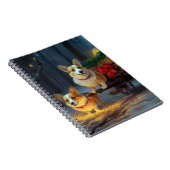 Corgi Sneeuw slee Kerst decoratie Notitieboek (Rechterzijde)