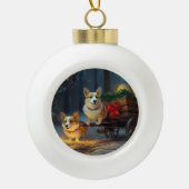 Corgi Sneeuw slee Kerstmis decoratie (Voorkant)