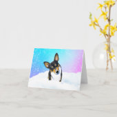 Corgi Sneeuwbol Kaart (Gele Bloem)