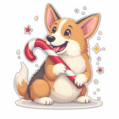 Corgi Snoepriet Vreugde Sticker (Voorkant)