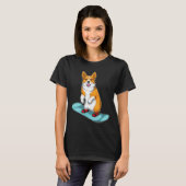 Corgi Snowboard Wintersport T-shirt (Voorkant volledig)