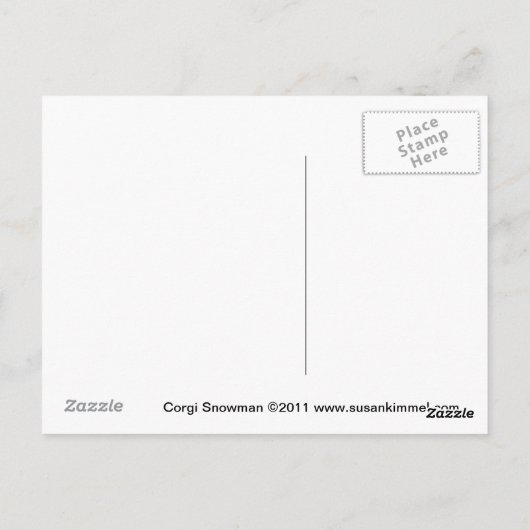 Corgi Snowman Briefkaart (Achterkant)