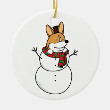 Corgi Snowman-keramische keramiek