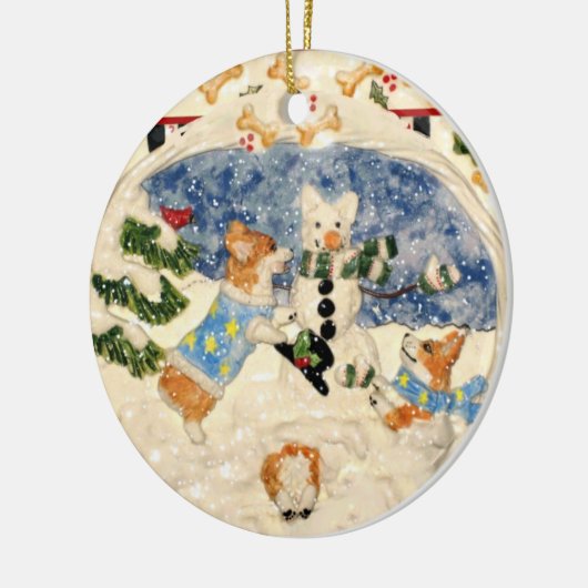 Corgi Snowman Ornament (Links)