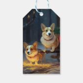 Corgi Snowy Sleigh Kerst Decor Cadeaulabel (Achterkant)
