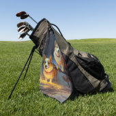 Corgi Snowy Sleigh Kerst Decor Golfhanddoek (Groen)