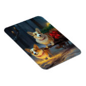 Corgi Snowy Sleigh Kerst Decor Magneet (Rechterzijde)