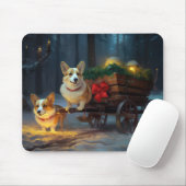 Corgi Snowy Sleigh Kerst Decor Muismat (Met muis)