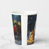 Corgi Snowy Sleigh Kerst Decor Papieren Bekers (Links)