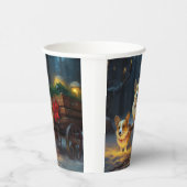 Corgi Snowy Sleigh Kerst Decor Papieren Bekers (Rechts)