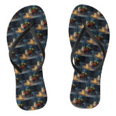 Corgi Snowy Sleigh Kerst Decor Teenslippers (Voetbed)