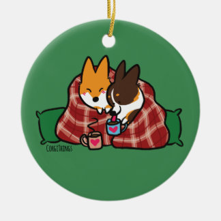 Corgi Snuggles Ornament