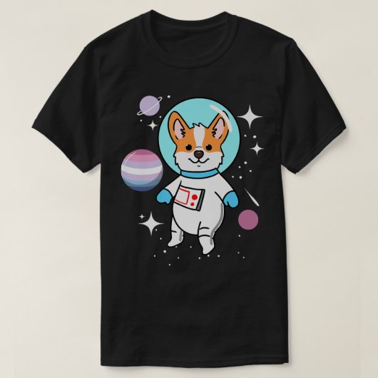 Corgi Space Bigender Pride-621 T-shirt (Design voorkant)