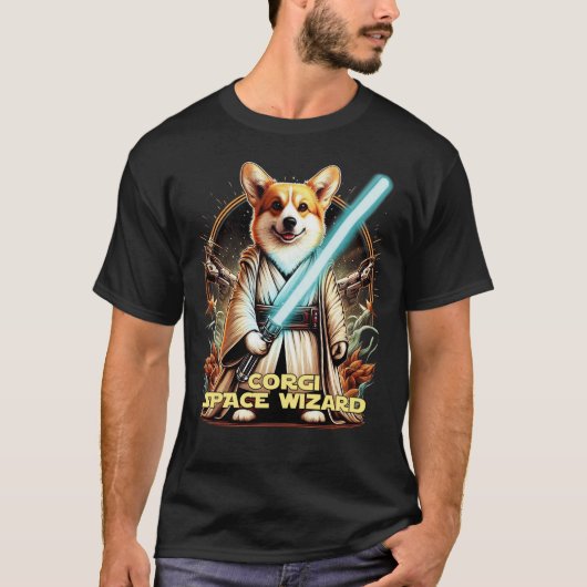 Corgi Space Wizard T-shirt (Voorkant)