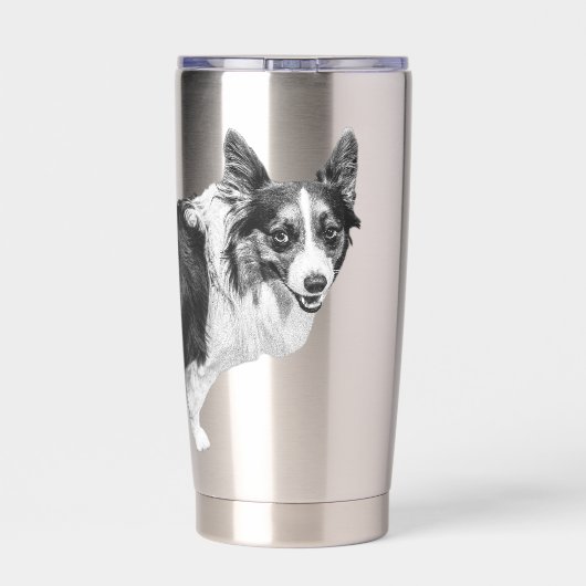 Corgi Spark in Sneeuwlicht Geïsoleerde Drinkbeker (Achterkant)