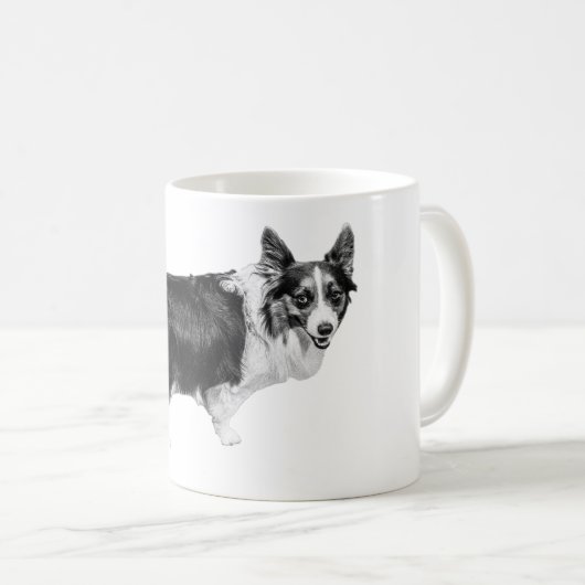 Corgi Spark in Sneeuwlicht Koffiemok (Voorkant rechts)