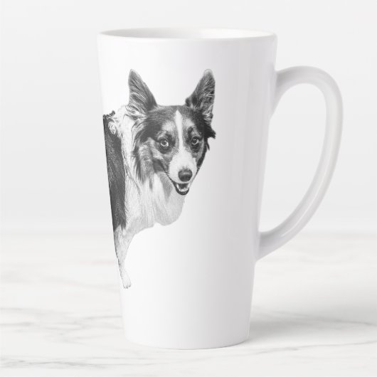 Corgi Spark in Sneeuwlicht Latte Mok (Rechts)