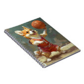 Corgi speelt basketbal notitieboek (Rechterzijde)
