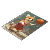 Corgi speelt basketbal notitieboek (Linkerzijde)