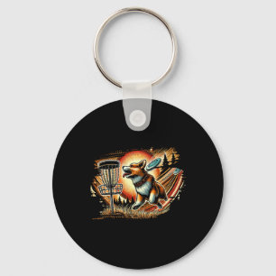 Corgi Speelt Discgolf Sport Frolfer Atleet Spel Sleutelhanger