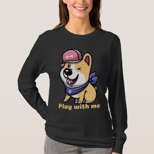 Corgi speelt met mij t-shirt (Voorkant)
