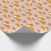 Corgi Sploot Wrapping Paper | CorgiDingen Cadeaupapier (Hoek)