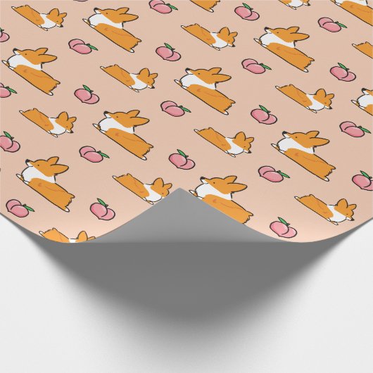 Corgi Sploot Wrapping Paper | CorgiDingen Cadeaupapier (Hoek)