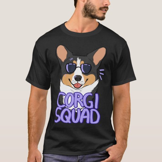 Corgi Squad Black Tricolor T-shirt (Voorkant)