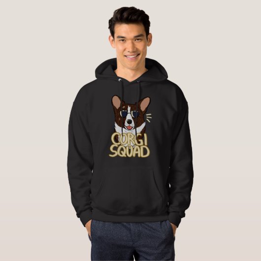 Corgi Squad Brindle Hoodie (Voorkant volledig)