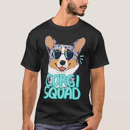 Corgi Squad Merle Tricolor T-shirt (Voorkant)