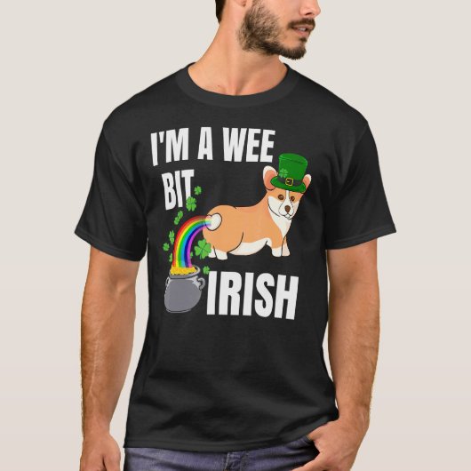 Corgi St. Patrick's Dag Ik Ben Een Beetje Iers T-shirt (Voorkant)