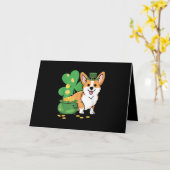 Corgi St. Patrick's Dag Met Leprechaun Hoed Kaart (Gele Bloem)