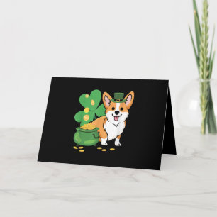 Corgi St. Patrick's Dag Met Leprechaun Hoed Kaart