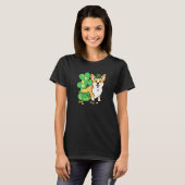 Corgi St. Patrick's Dag Met Leprechaun Hoed T-shirt (Voorkant volledig)