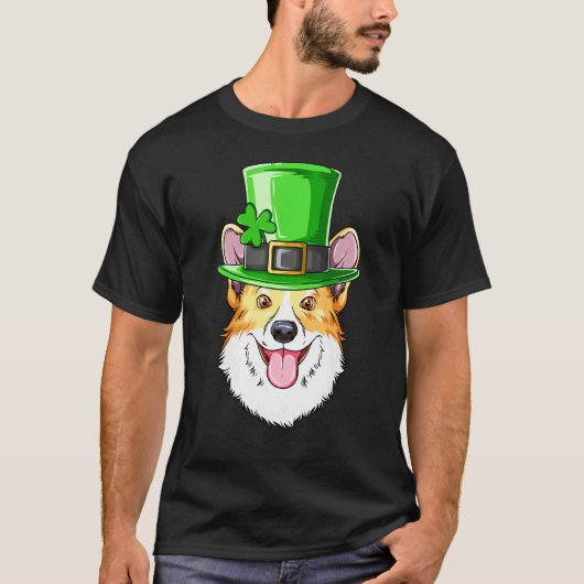 Corgi St. Patrick's Day Ierse Leprechaun Corgi T-shirt (Voorkant)