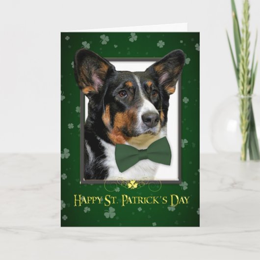 Corgi St. Patrick's Day Kaart (Voorkant)