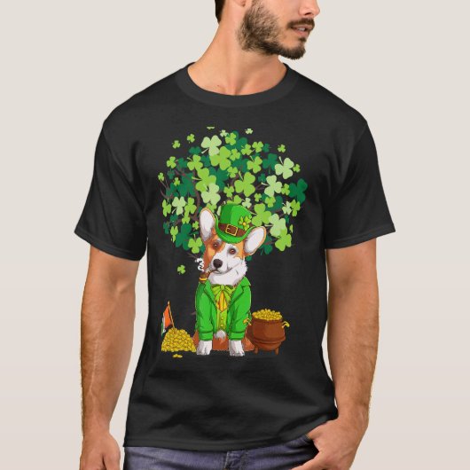 Corgi St. Patrick's Day Kabouterhoed Corgi T-shirt (Voorkant)