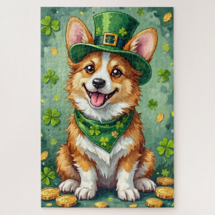 Corgi St. Patrick's Day Schattige Geluks Hond Legpuzzel